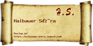 Halbauer Sára névjegykártya